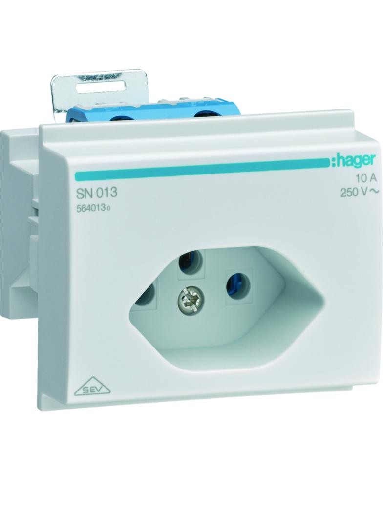 Gniazdo szwajcarskie na szynę TH35 250V SN013 HAGER