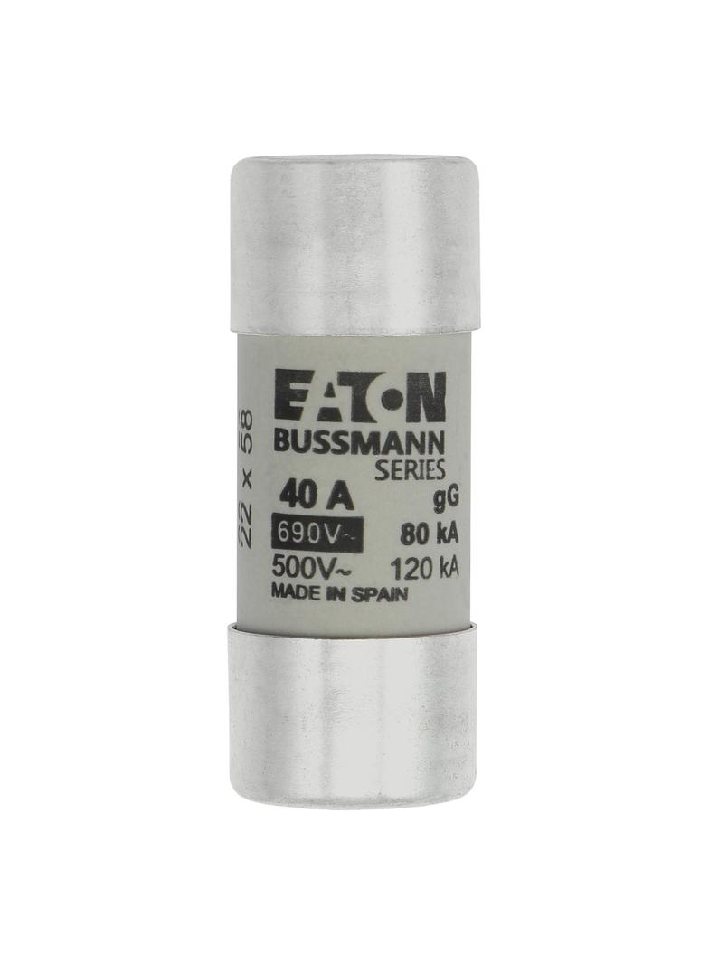 CYLINDRICAL FUSE 22 x 58 40A GG 690V AC Wkładka cylindryczna 22 x 58mm 40A GG 690V AC C22G40 EATON