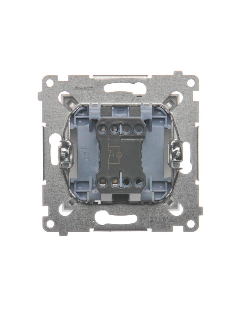 Simon 54 Przycisk „dzwonek” z podświetleniem LED 16A z. śrub. biały
