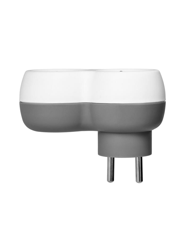 Rozgałęźnik 2x2P+Z, biało-szary OR-AE-13238 ORNO