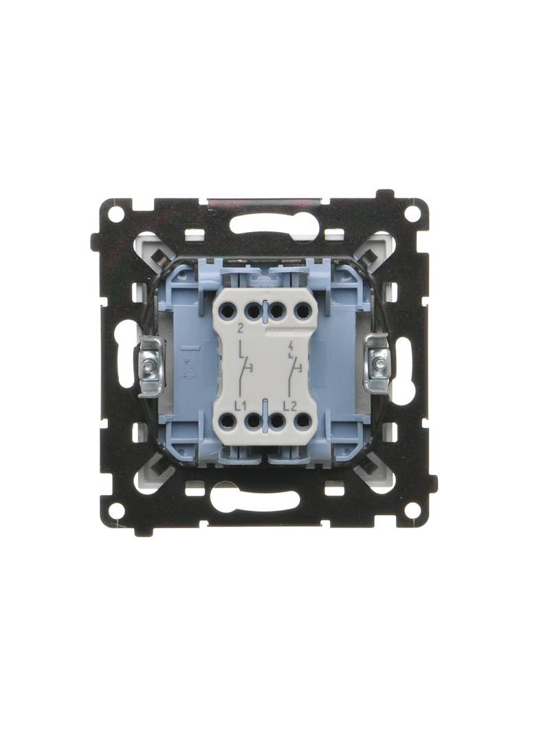 Simon 55 Przycisk zwierny podwójny zwierny bez piktogramu szybkozłączka Aluminium mat TP2.01/143 KONTAKT
