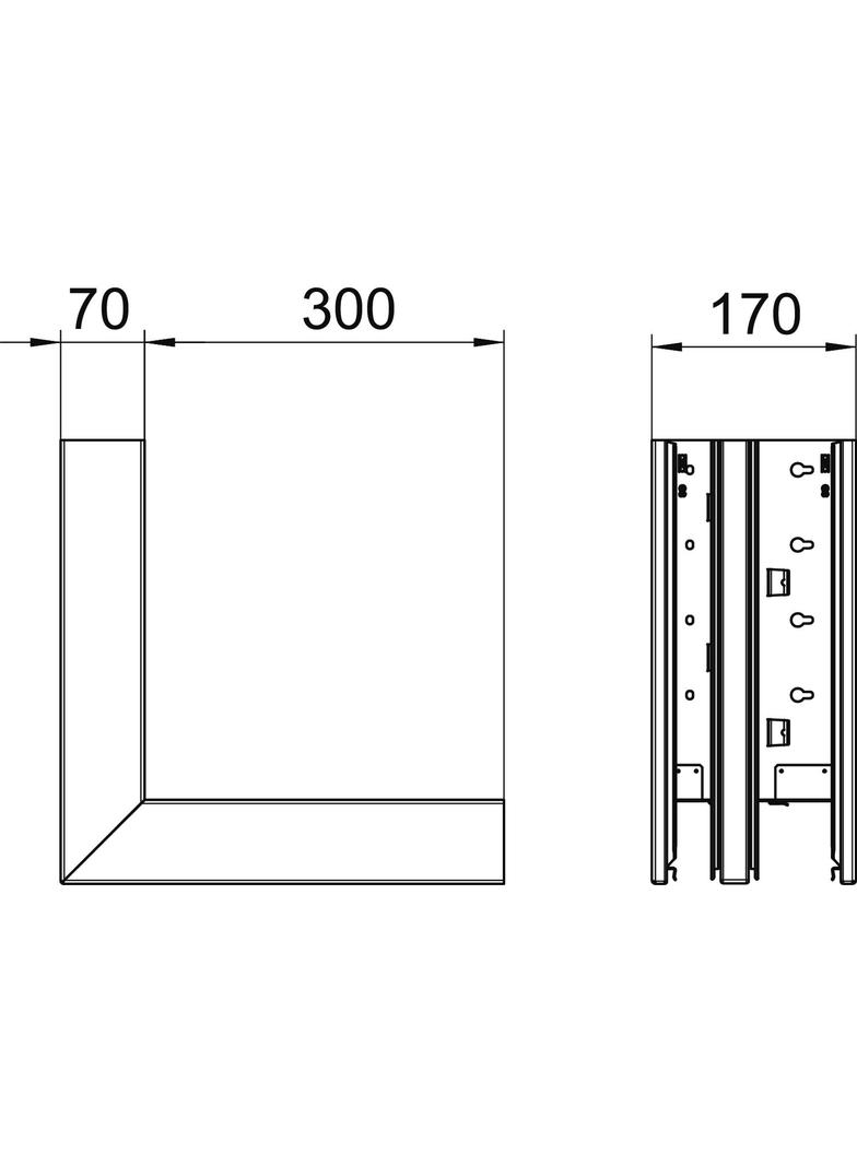 GS-DA70170RW, NAROŻE ZEWN. 70X170 CZ.B.