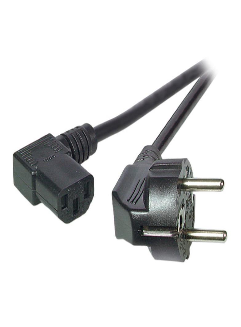 Kabel zasilający Schuko 90° - C13 90° 2m czarny