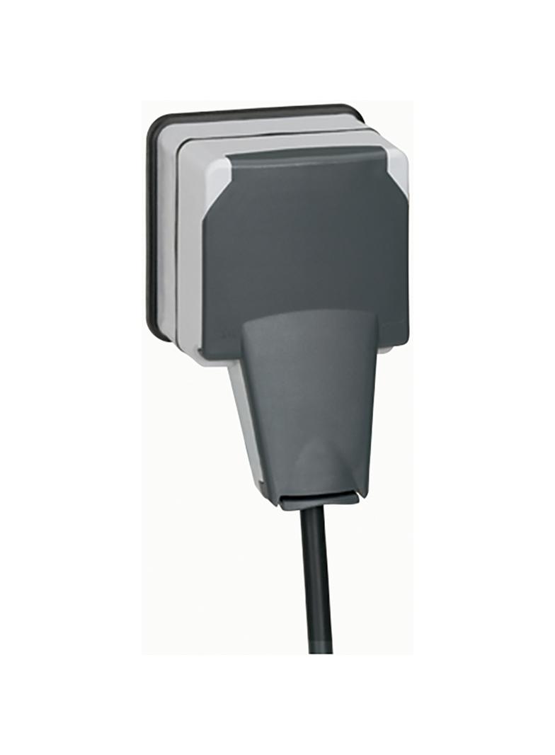 Plexo IP66 Gniazdo 2P+Z Z Klapką Blokującą Wtyczkę 16A - 250V - Komplet Natynkowy 090465 LEGRAND