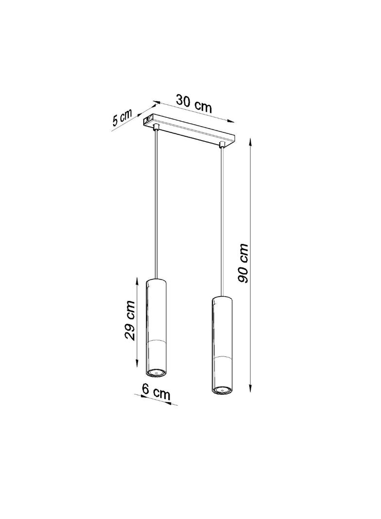Sollux Lampa wisząca LOOPEZ 2 czarny/złoty SL.0953