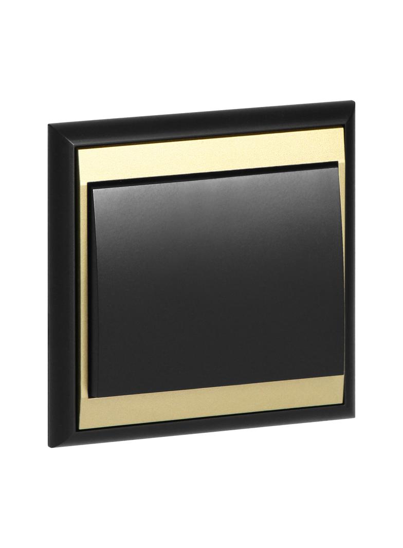 Przycisk dzwonek podtynkowy Luna, 10A, 250V, WP-6/7L, czarny/złoty OR-OE-7604/BC ORNO