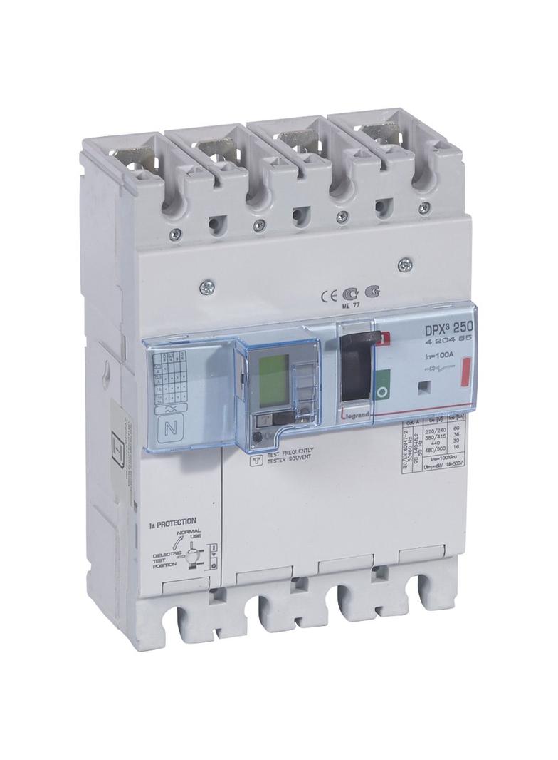 Wyłącznik DPX3 250 El+P Z Zab. R-Pr.4P 100A 36kA 420455 LEGRAND