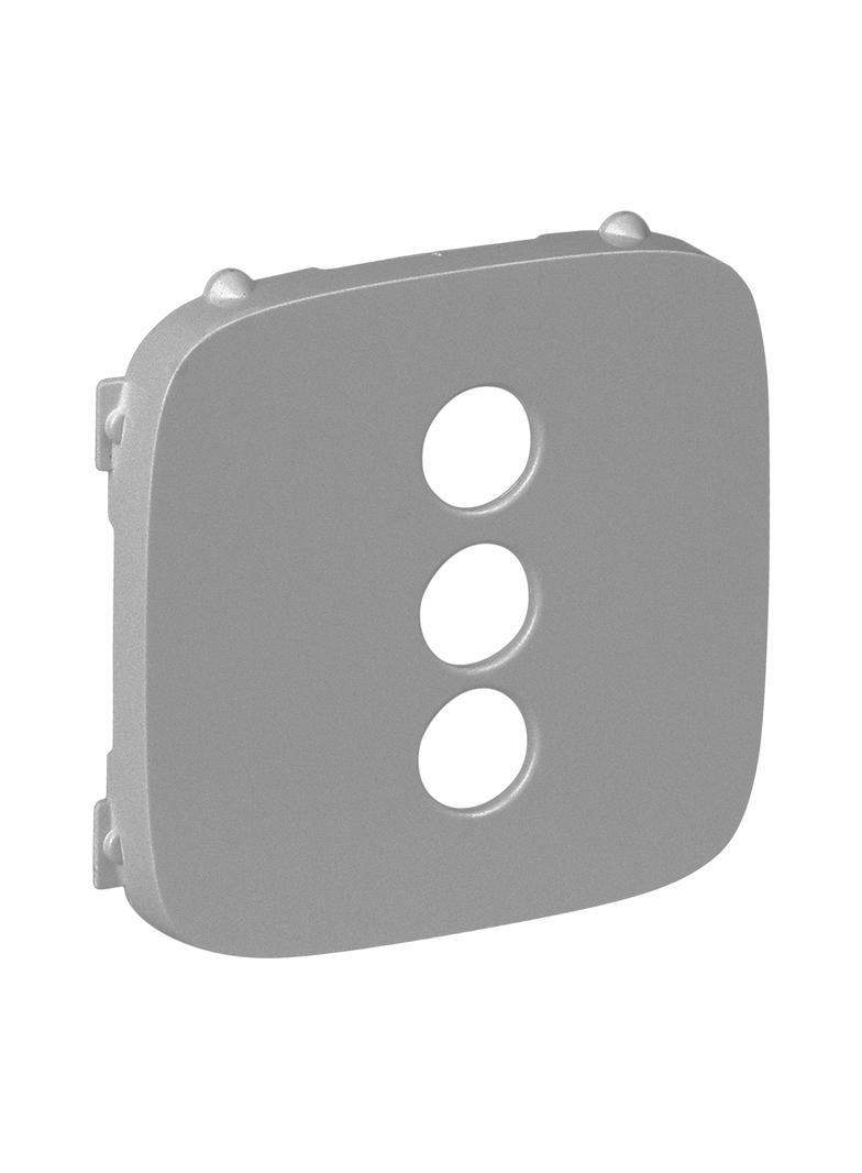 VALENA ALLURE - PLAKIETKA GNIAZDA 3xRCA ALUMINIUM, Legrand