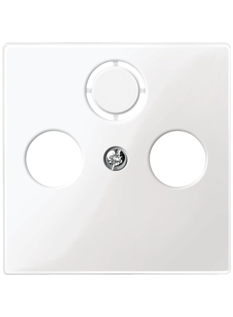 Merten, System M, płytka centralna gniazd antenowych, 2/3 otwory, biel polarna