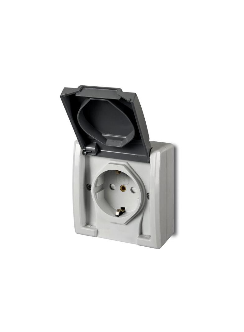 GNT AQUANTgniazdo 2P+Z schuko szare IP55