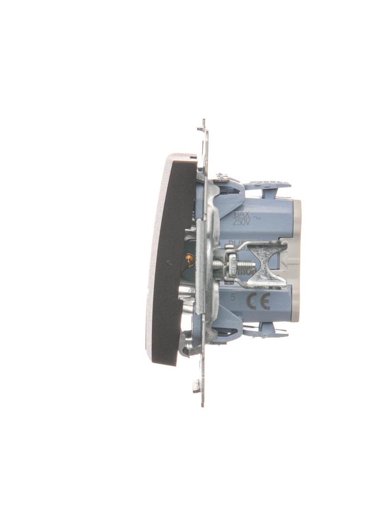 Simon 54 Łącznik świecznikowy z podświetleniem LED i do wersji IP44 10A 250V szybkozłączka brąz mat *Posiada wkładkę DU1W DW5BL.01/46 KONTAKT