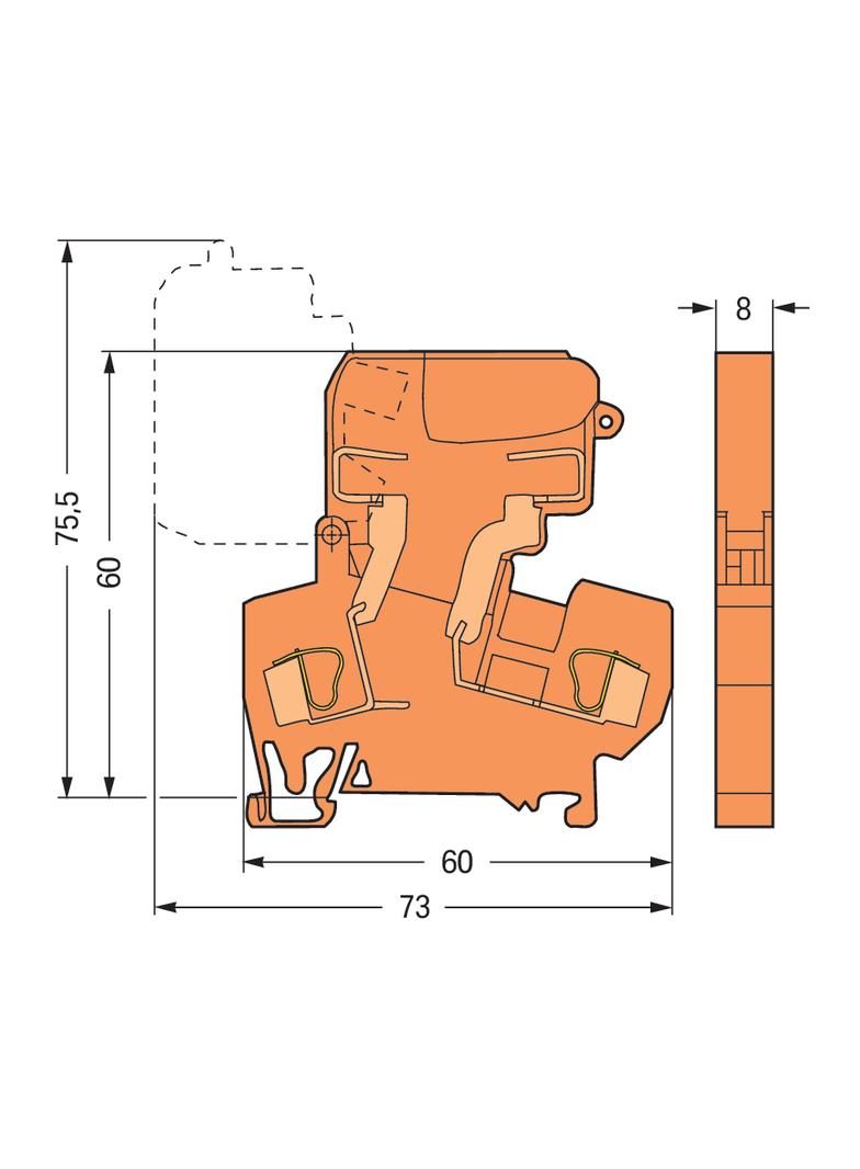 złączka bezpiecznikowa 4 mm2