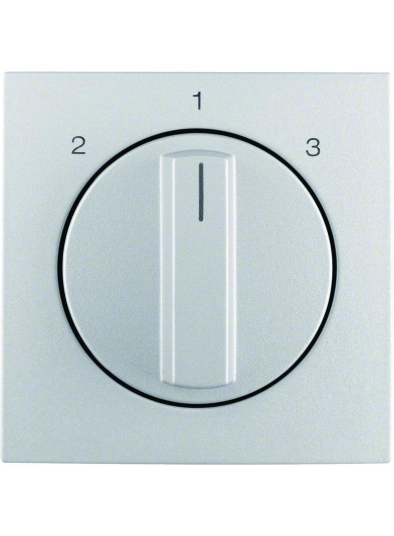 B.Kwadrat/B.7 Płytka czołowa z pokrętłem do ł. 3-poz. bez pozycji  0  alu mat
