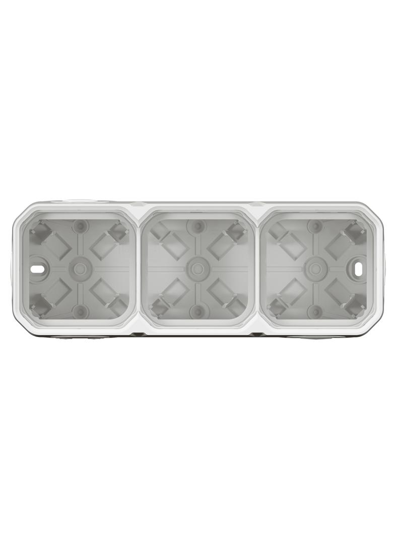 NOWE PLEXO - PUSZKA NATYNKOWA PODTRÓJNA Z PRZEPUSTEM MEMBRANOWYM BIAŁA