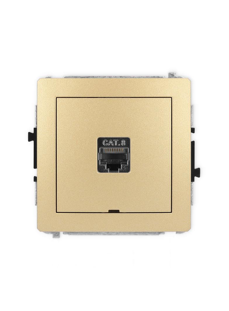 DECO Mechanizm gniazda komputerowego pojedynczego 1xRJ45, kat. 8, ekranowany, 8-stykowy, bez pola op