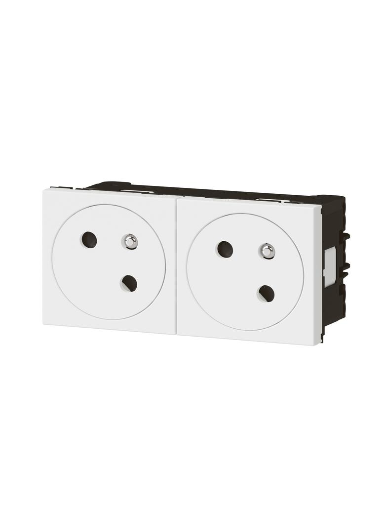 Mosaic Gn 2x2P+Z Podłącz Przez Zaciski Automatyczne-4 Moduły Białe 16A-250V 278164L LEGRAND