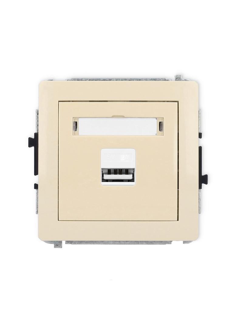 DECO Ładowarka USB pojedyncza USB A, 10W max., 5V, 2A beżowy 1DCUSB-3 KARLIK