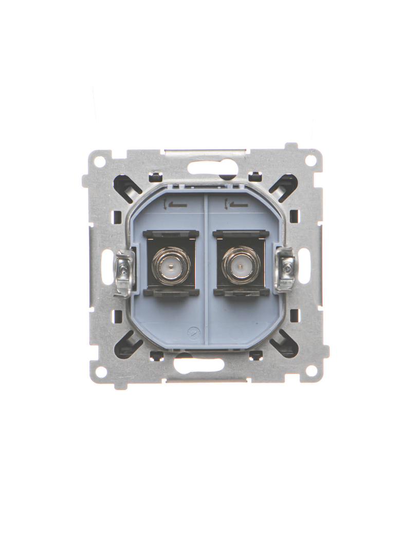 Simon 55 Gniazdo antenowe typu /F/ podwójne Do instalacji indywidualnych Czarny mat