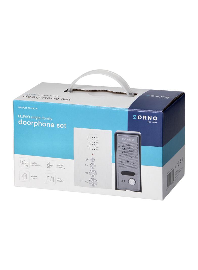 Zestaw domofonowy jednorodzinny bezsłuchawkowy biały ELUVIO OR-DOM-RE-914/W ORNO