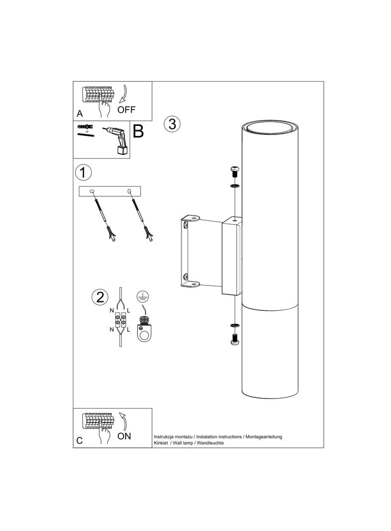 Sollux Kinkiet LOOPEZ czarny/złoty SL.0950