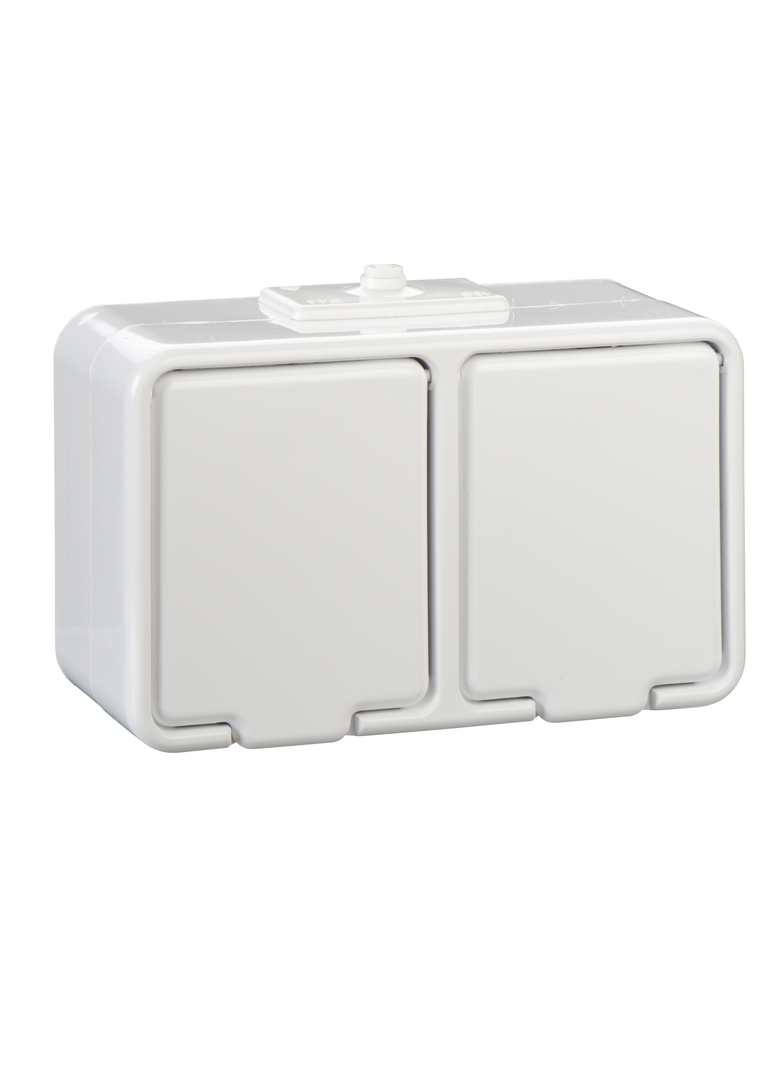 Cedar, gniazdo podwójne schuko, z przesłonami, IP44, biały, GWN240PC01 Schneider