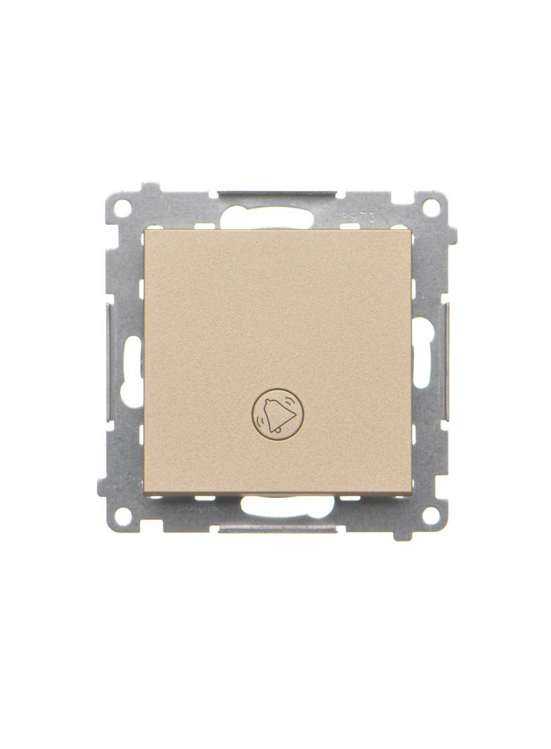 Simon 55 Przycisk zwierny /dzwonek/ z podświetleniem LED szybkozłączka Szampański mat TD1L.01/144 KONTAKT