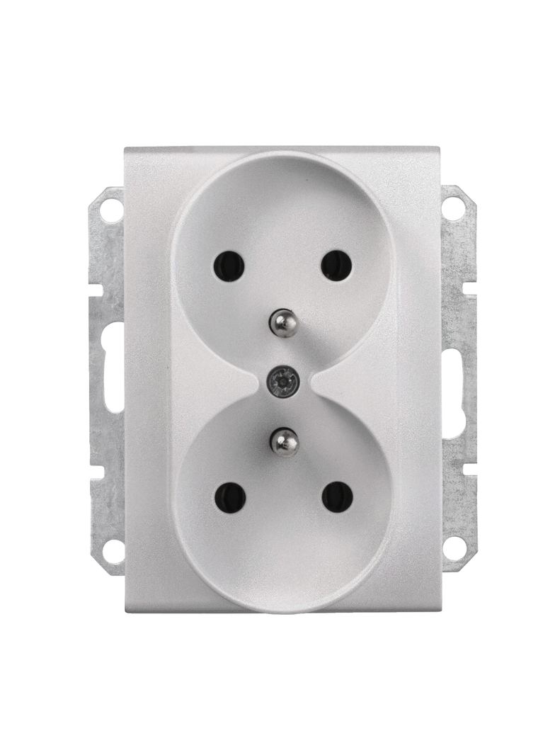 Gniazdo 2 x 2P+PE do systemu ramk. alum.