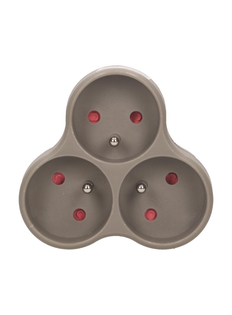 Rozgałęźnik 3x2P+Z szary OR-AE-13134/G ORNO