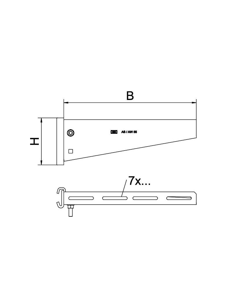AS 55 51 FT, Wysięgnik do wieszaka