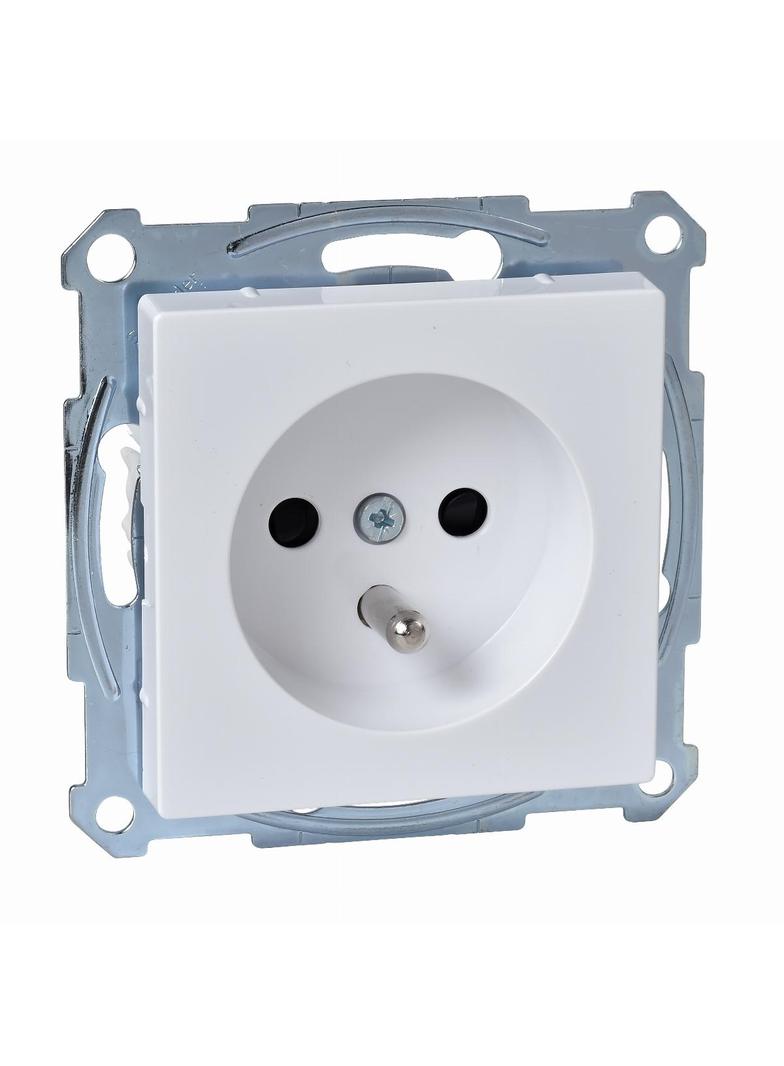 Gniazdo wtykowe z uziemieniem i przesłoną, b.śrub., B.A, P, Sys M