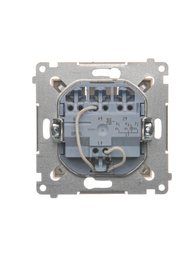 Simon 54 Przycisk potrójny z podświetleniem LED 10A 250V szybkozłączka kremowy DP31L.01/41 KONTAKT
