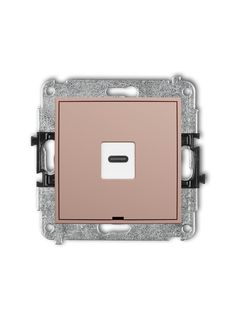 ICON Gniazdo pojedyncze 1xUSB typ C-C łososiowy 62IGUSBBO-7 KARLIK