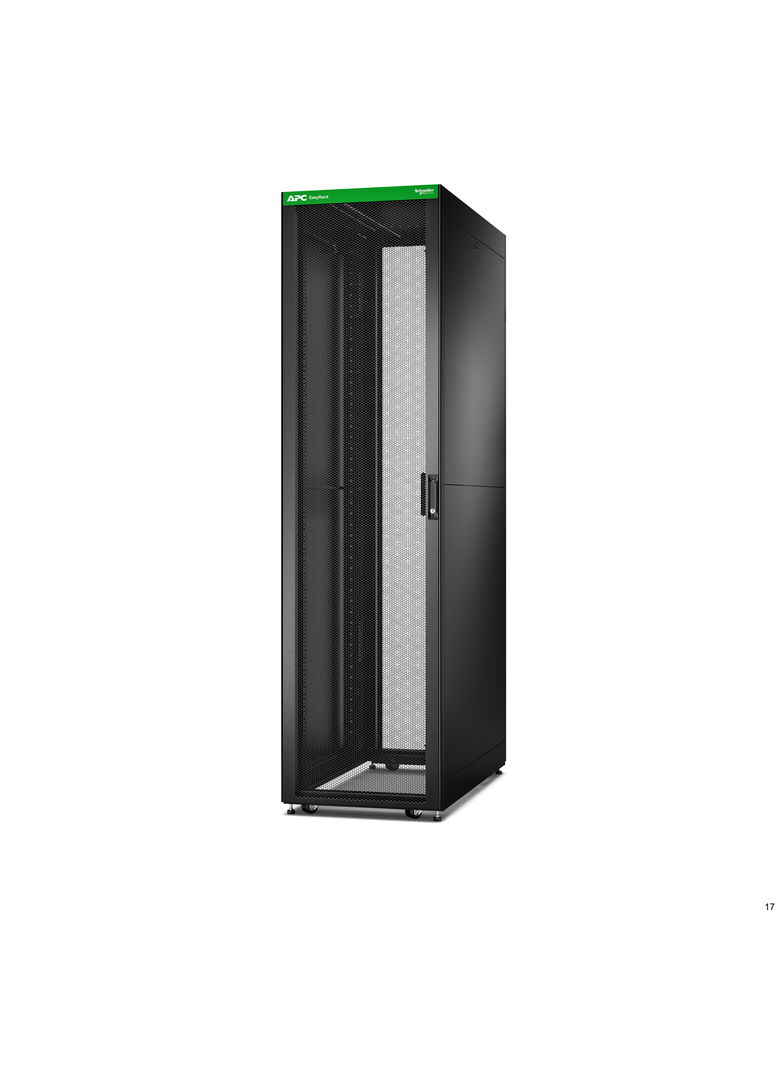 Szafa Easy Rack 600mm/48U/1200mm z dachem, panelem bocznym, kółkami, nóżkami i 4 wspornikami, bez po