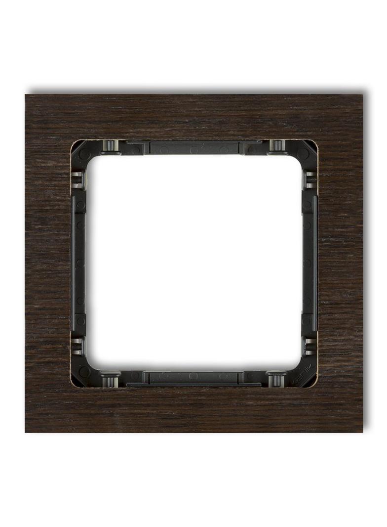 DECO Ramka uniwersalna pojedyncza - efekt drewna (ramka wenge; spód czarny)