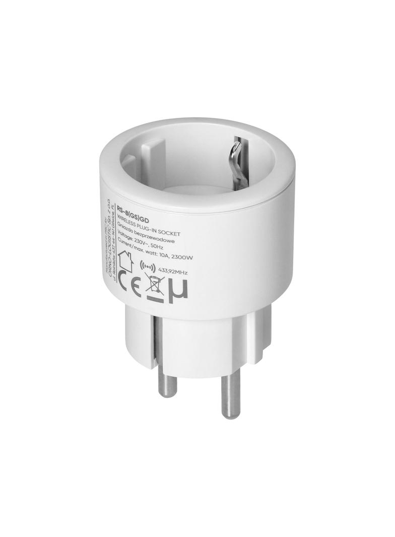 Zestaw bezprzewodowych gniazd MINI Schuko, sterowanych pilotem 1+1, 2300W RS-10(GS) ORNO