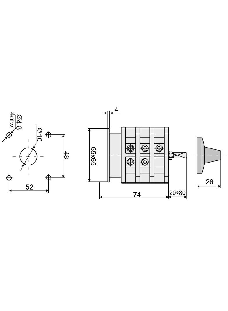 Łuk 25-41a Zmiana kierunku obrotów L-0-P 922526 ELEKTROMET