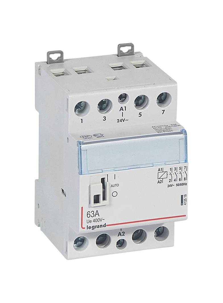 STYCZNIK MODUŁOWY SM 363 63A 24V 4NO Z MANIPULATOREM, Legrand