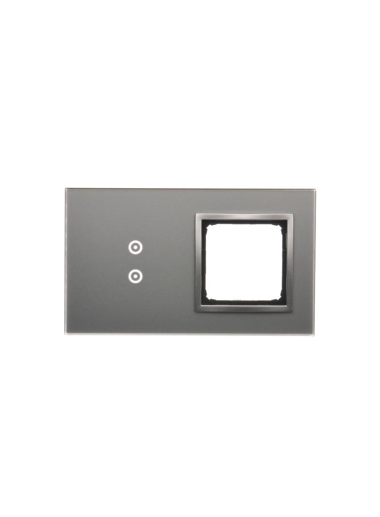 Simon 54 Touch Panel dotykowy S54 Touch 2 moduły 2 pola dotykowe pionowe + 1 otwór na osprzęt S54 srebrna mgła DSTR230/71 KONTAKT