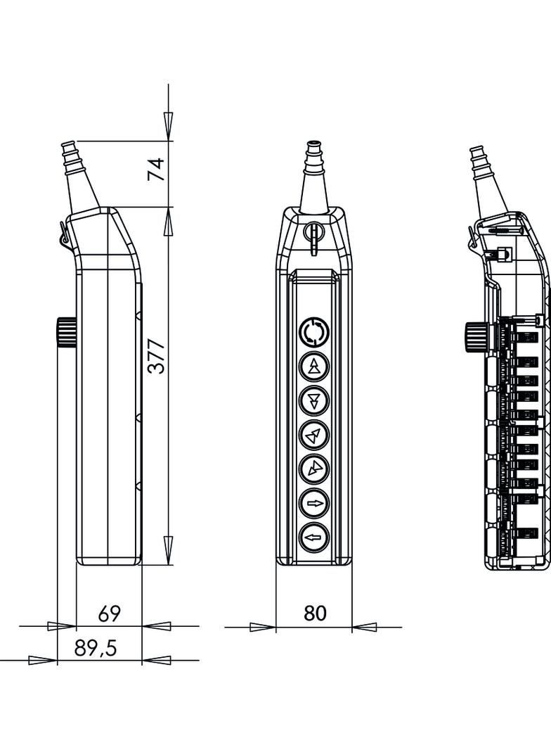 KASETA STEROWNICZA SUWNICOWA B-1NC+4X(1NO+1NO/2)+2X1NO