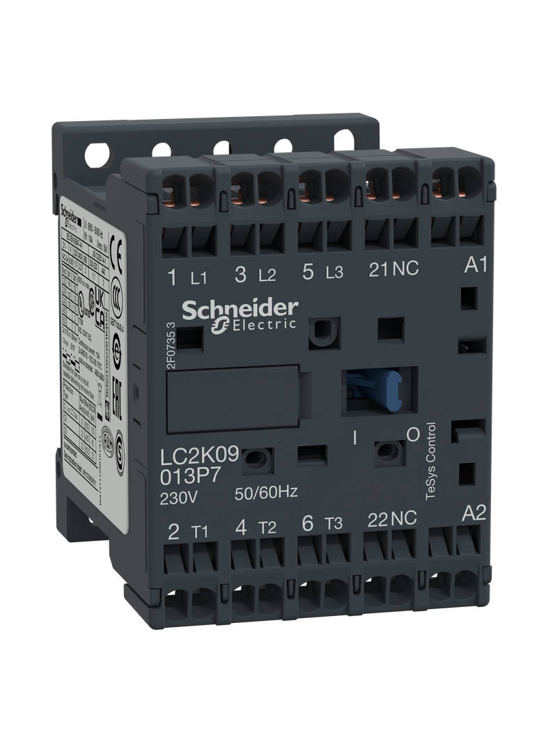 Miniaturowy stycznik mocy TeSys K 6A 3P 1R cewka 230VAC zaciski śrubowe LC1K06103P72 Schneider
