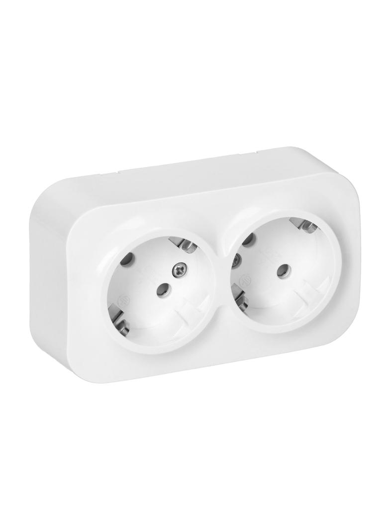 ToDo Gniazdo podwójne 2x2P+Z, 16A/230VAC, IP20,Schuko,Białe 10 sztuk