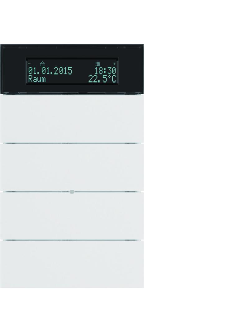 BERKER B.IQ Przycisk poczwórny z regulatorem temperatury i wyświetlaczem biały 75664599 HAGER
