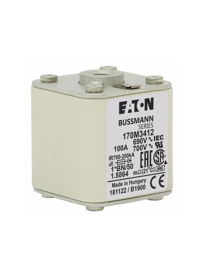 FUSE 100A 690V 1*BN/50 AR UC Wkładka szybka 100A AC 690V rozmiar 1 45x59x51 mm aR I 170M3412 EATON