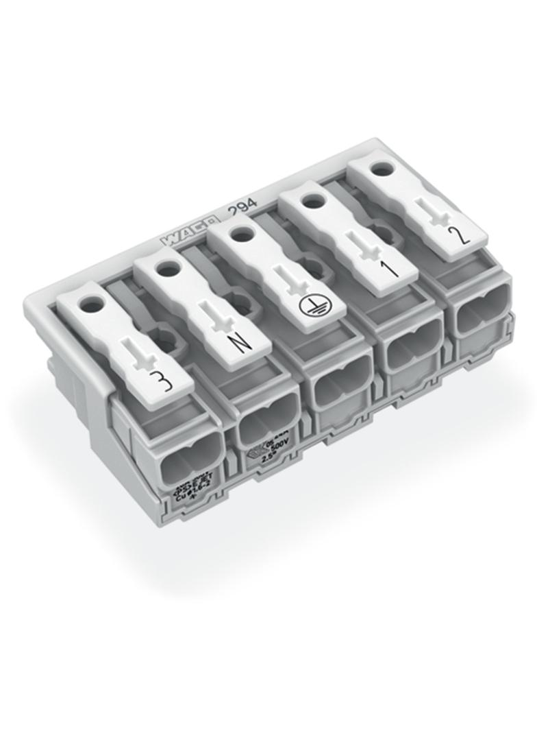 złączka zasilająca 5-biegunowa ze stopkami bez styku PE