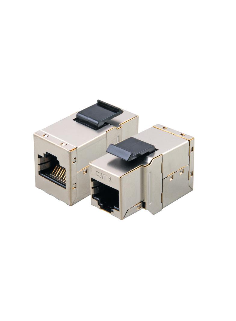 Adapter RJ45 kat. 6 STP Keystone Snap-In metalowa obudowa