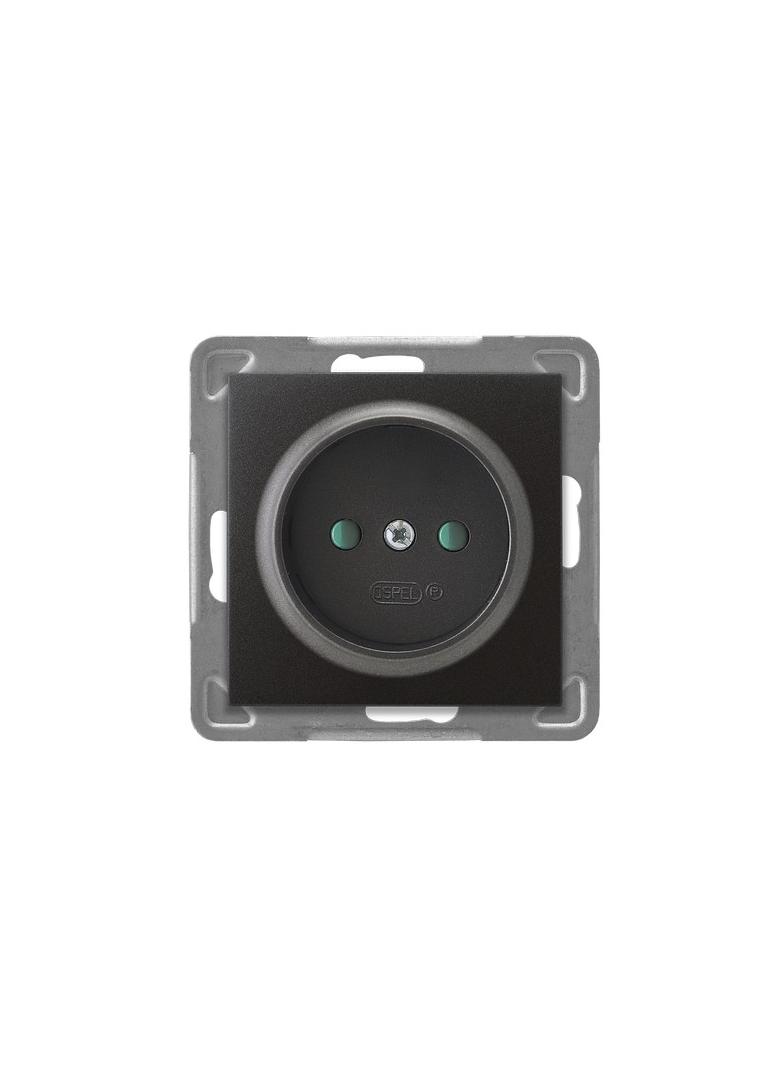 IMPRESJA Gniazdo pojedyncze z przesłonami torów prądowych - kolor antracyt