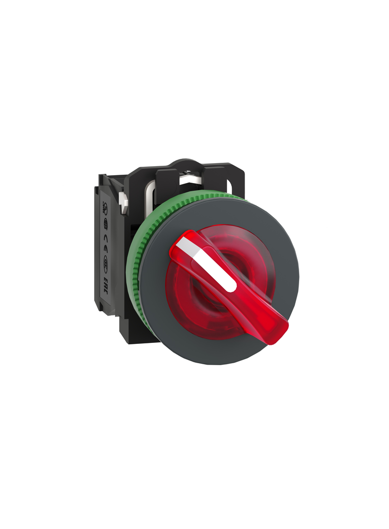 Harmony XB5 Przełącznik podświetlany zlicowany plastik czerwony fi30 2 położeniowy stabilny 230-240 V XB5FK124M5 Schneider