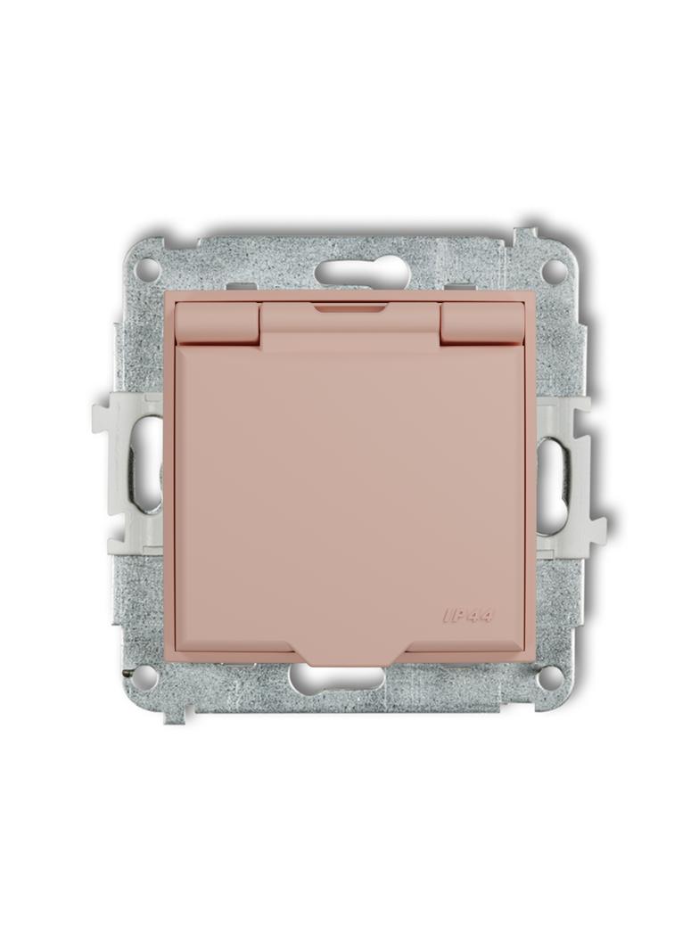 MINI Mechanizm gniazda bryzgoszczelnego z uziemieniem 2P+Z (klapka łososiowa, przesłony torów prądow