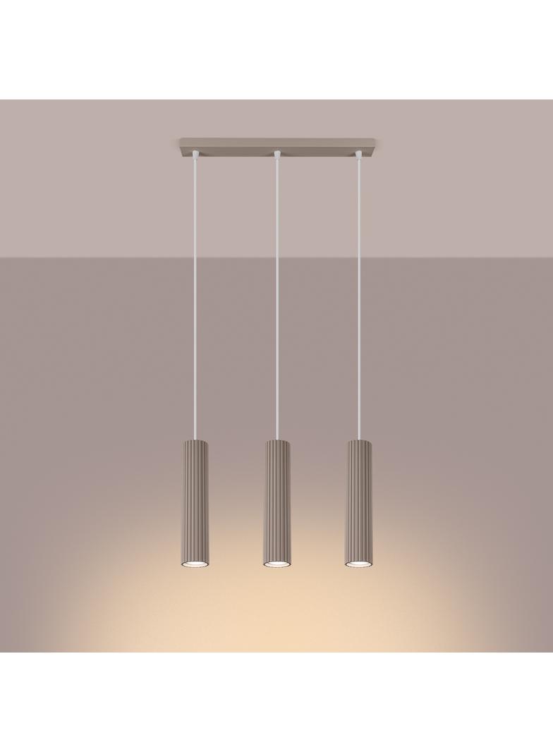 SOLLUX Lampa wisząca KARBON 3L taupe ; SL.1774