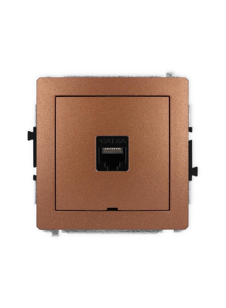 DECO Mechanizm gniazda komputerowego pojedynczego 1xRJ45, kat. 6A, 8-stykowy, bez pola opisowego brą